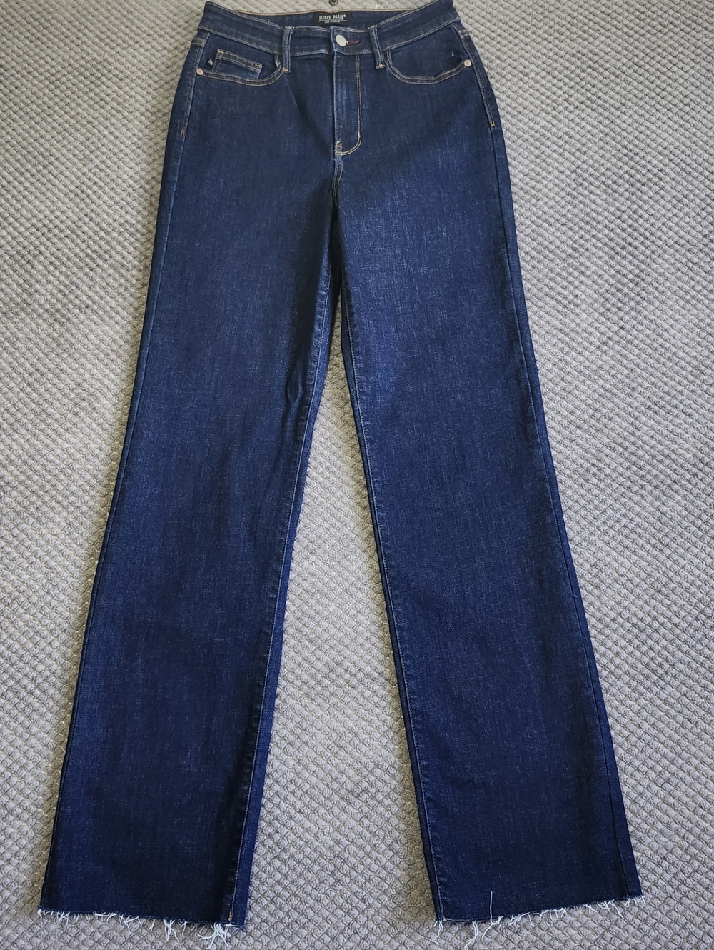 Judy Blue 7/28 Dark Wash Raw Hem Straight Fit